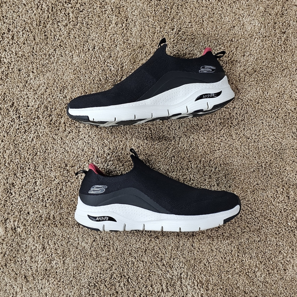 Skechers Black Slip-On Athletic Shoes